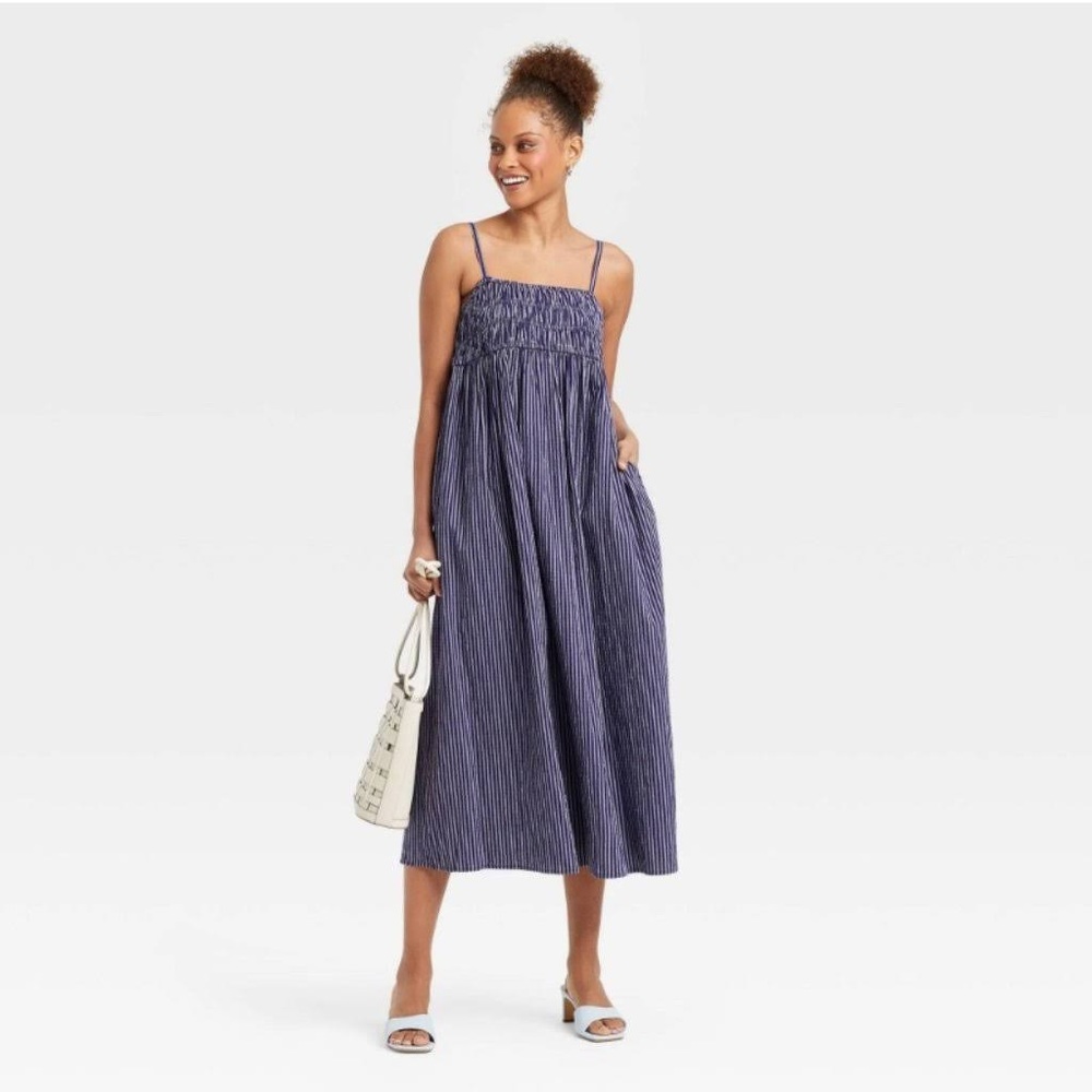 A New Day smocked striped maxi dress SZ XXL